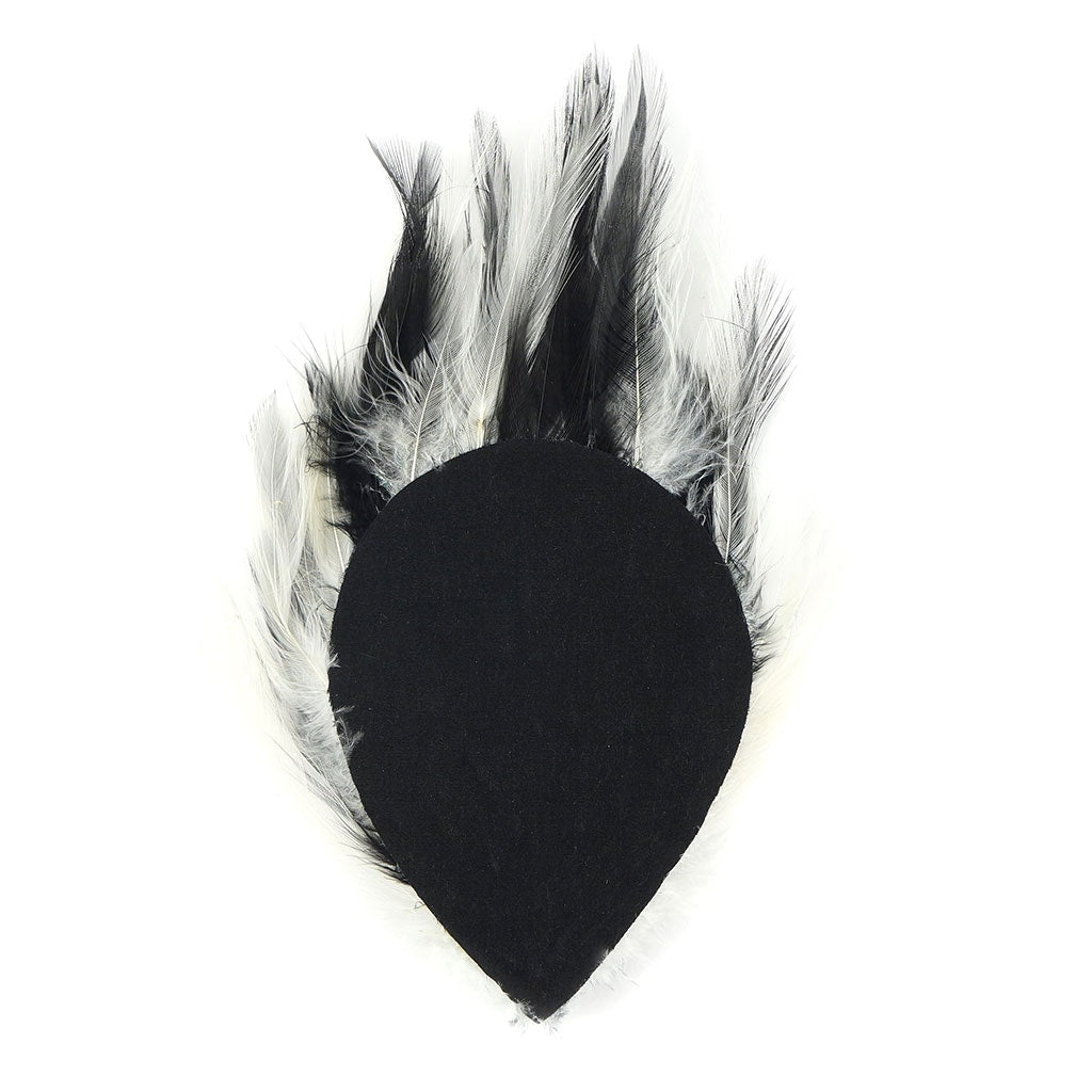 Feather Hackle Pads Mix Dyed - White/Black - Feathers