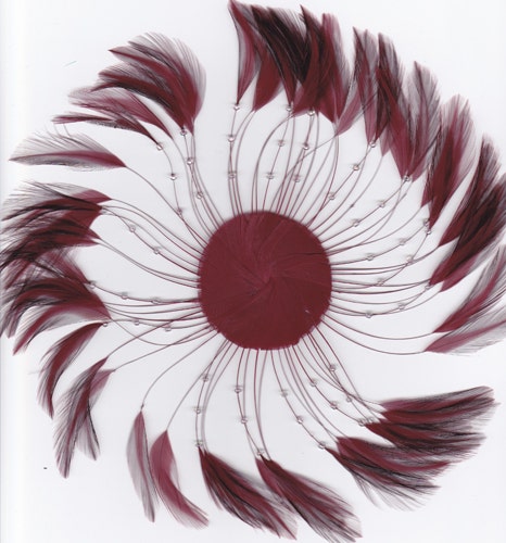 Feather Hackle Plates Solid Colors - Burgundy - Feathers