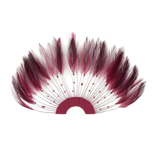 Feather Hackle Plates Solid Colors - Burgundy - Feathers