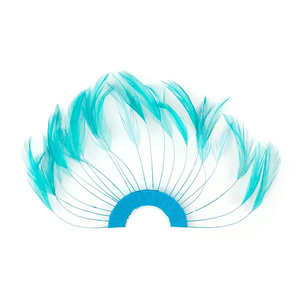 Feather Hackle Plates Solid Colors - Dark Aqua - Feathers