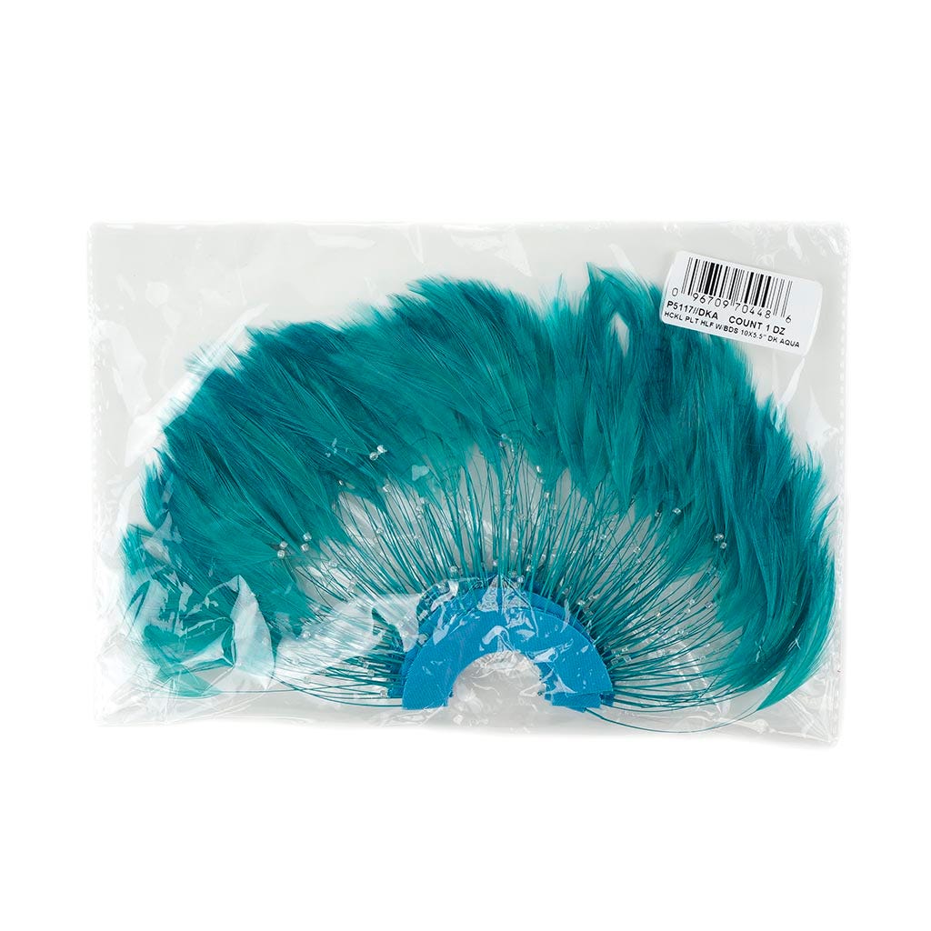 Feather Hackle Plates Solid Colors - Dark Aqua - Feathers