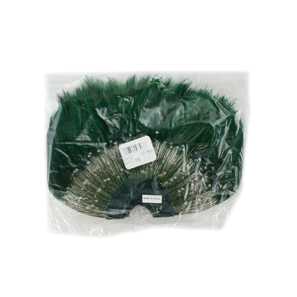 Feather Hackle Plates Solid Colors - Hunter Green - Feathers