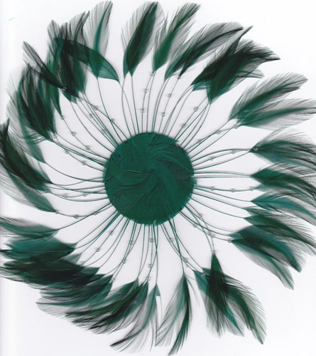 Feather Hackle Plates Solid Colors - Hunter Green - Feathers