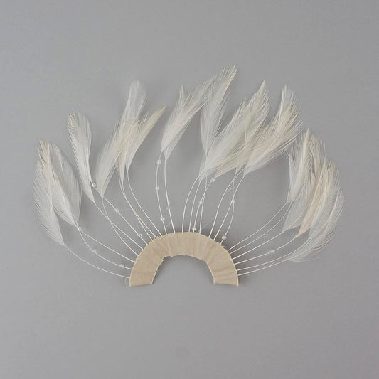 Feather Hackle Plates Solid Colors - Ivory - Feathers