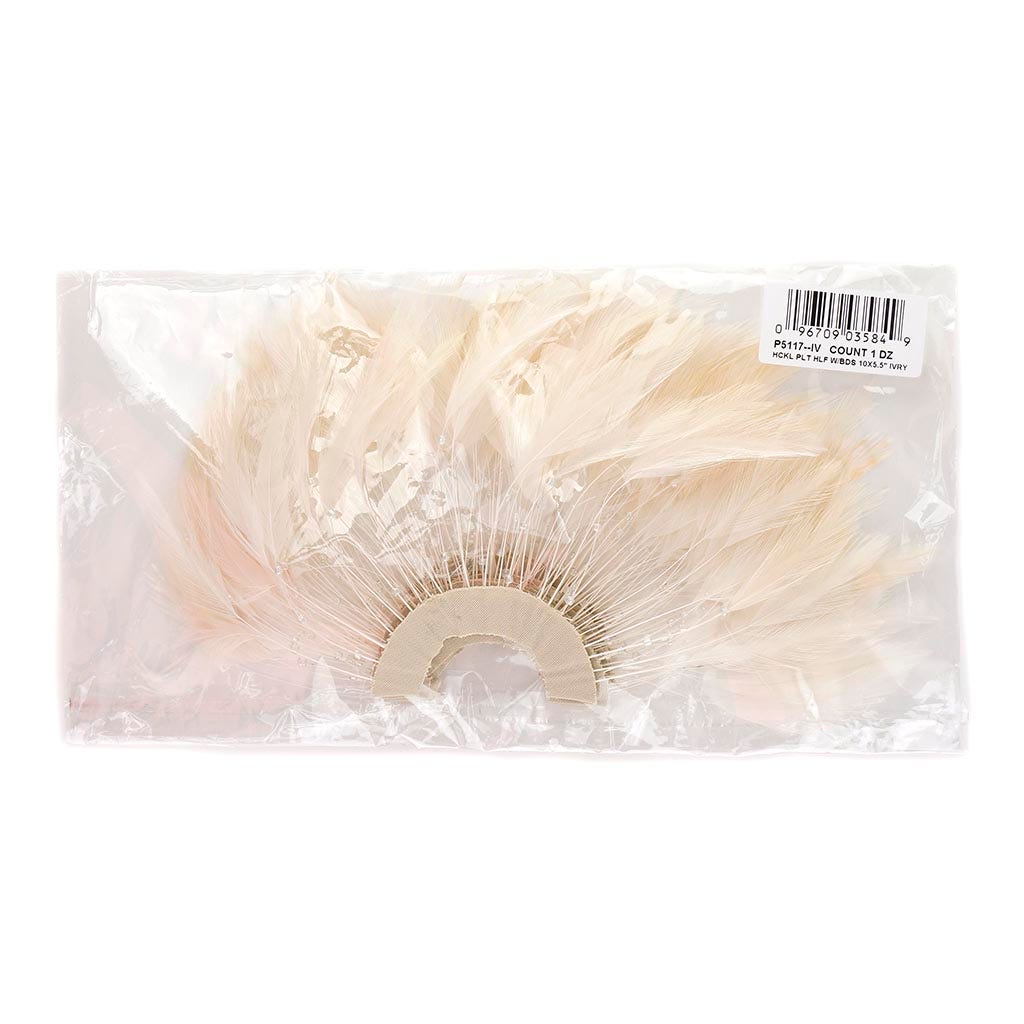 Feather Hackle Plates Solid Colors - Ivory - Feathers