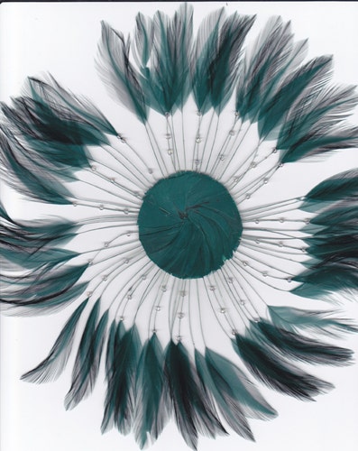 Feather Hackle Plates Solid Colors - Teal - Feathers