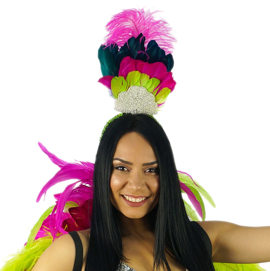 Feather Headband w/Ostrich/Goose - Feathers