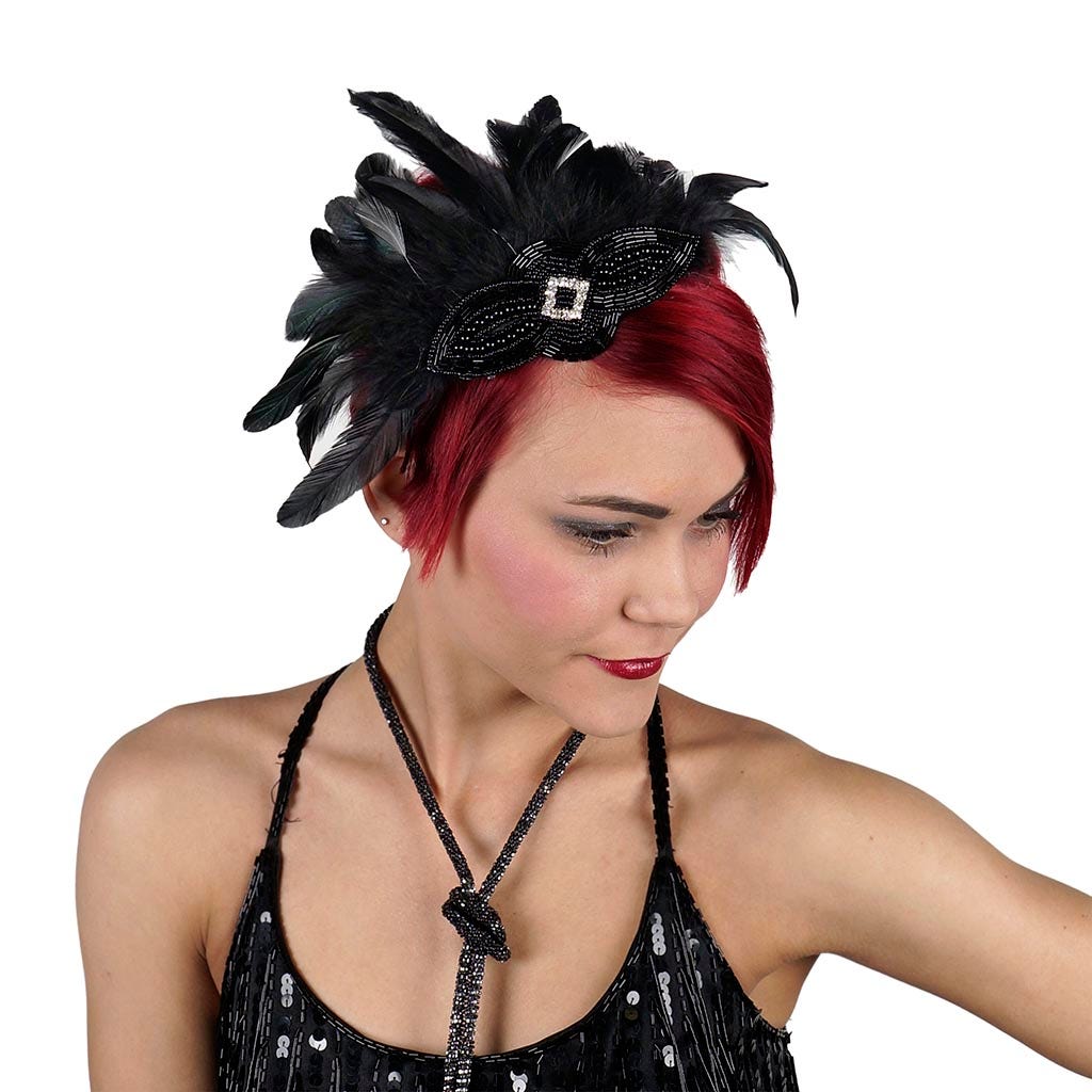 Feather Headband w/Schlappen/Stripped Hackle - Feathers