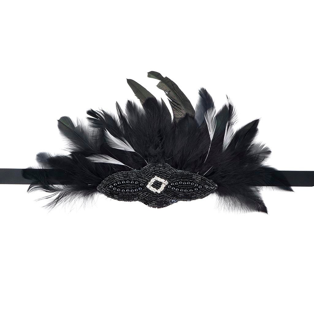 Feather Headband w/Schlappen/Stripped Hackle - Feathers