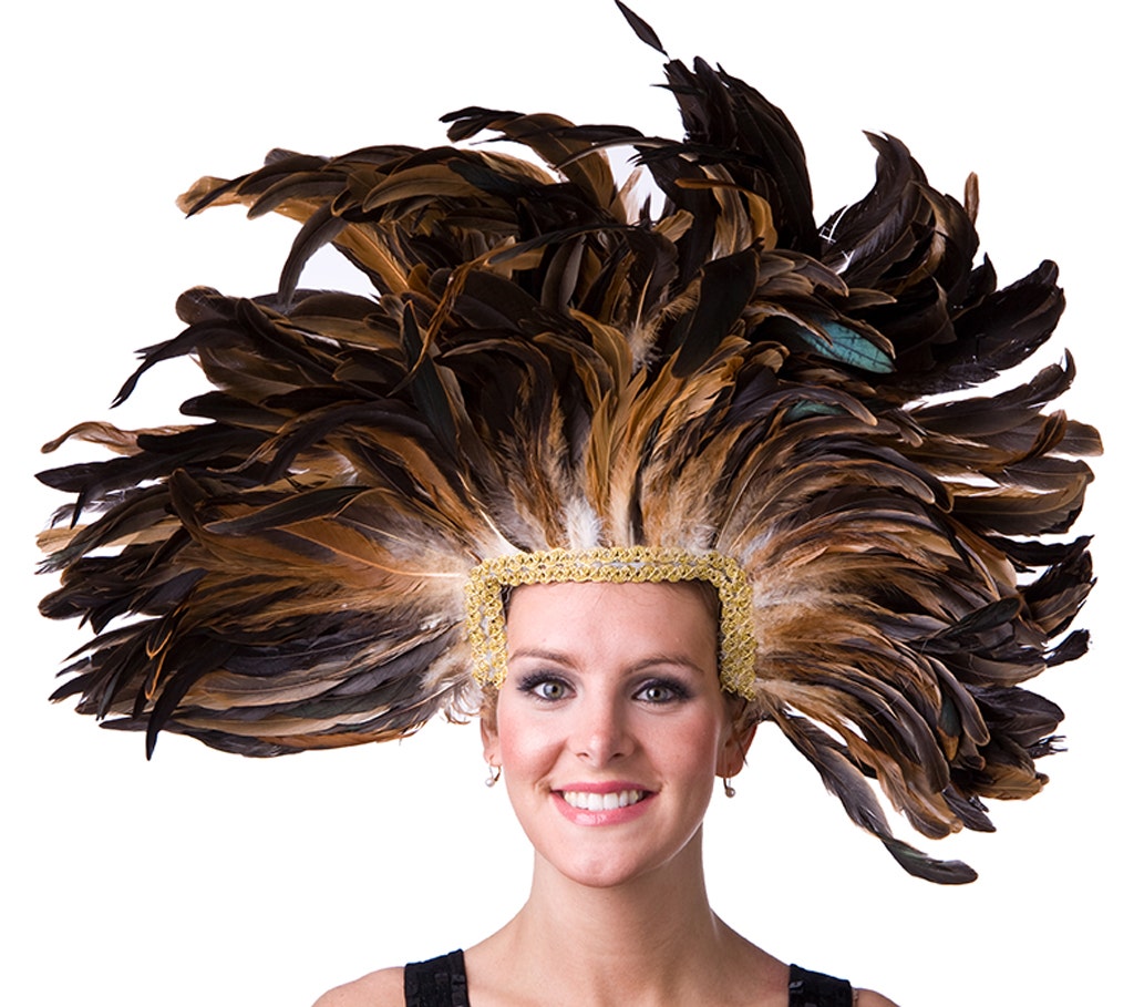 Feather Headdress Mask - Natural - Feathers