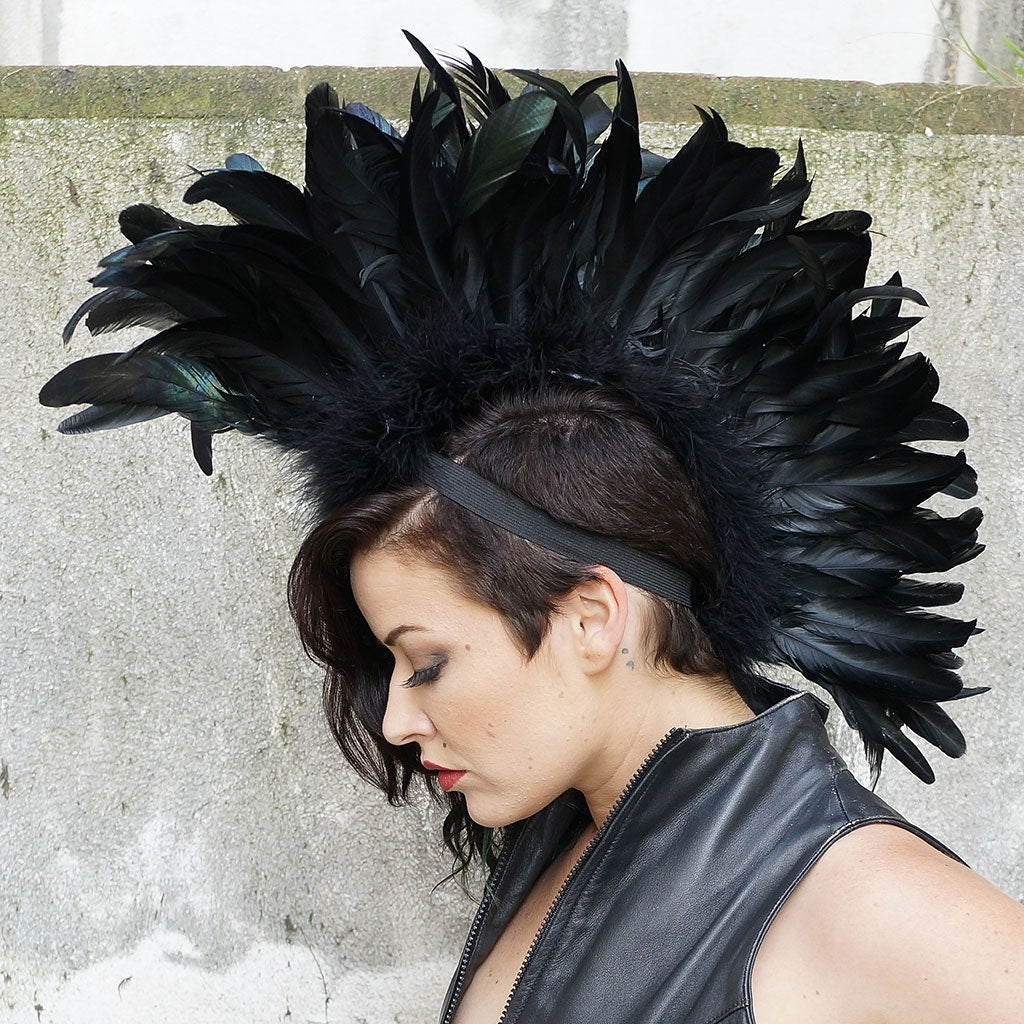 Feather Mohawk - Coque - Black - 8 - 10’’ - Feathers