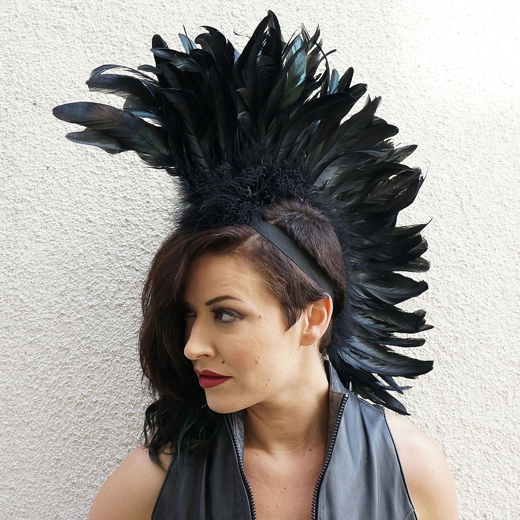 Feather Mohawk - Coque - Black - 8 - 10’’ - Feathers