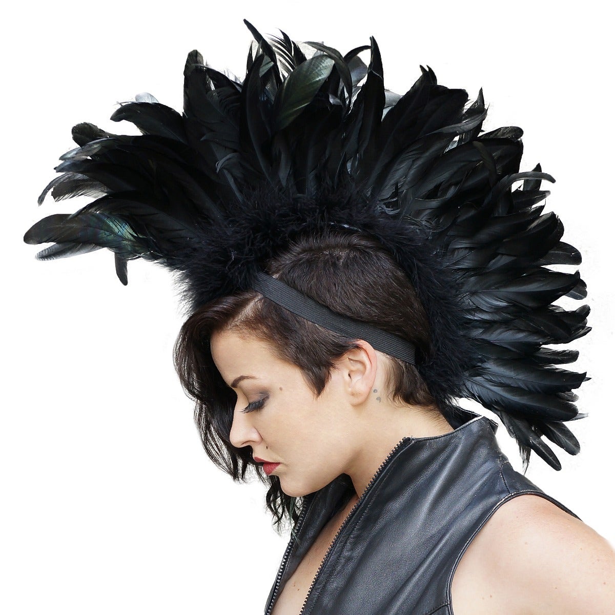 Feather Mohawk - Coque - Black - 8 - 10’’ - Feathers