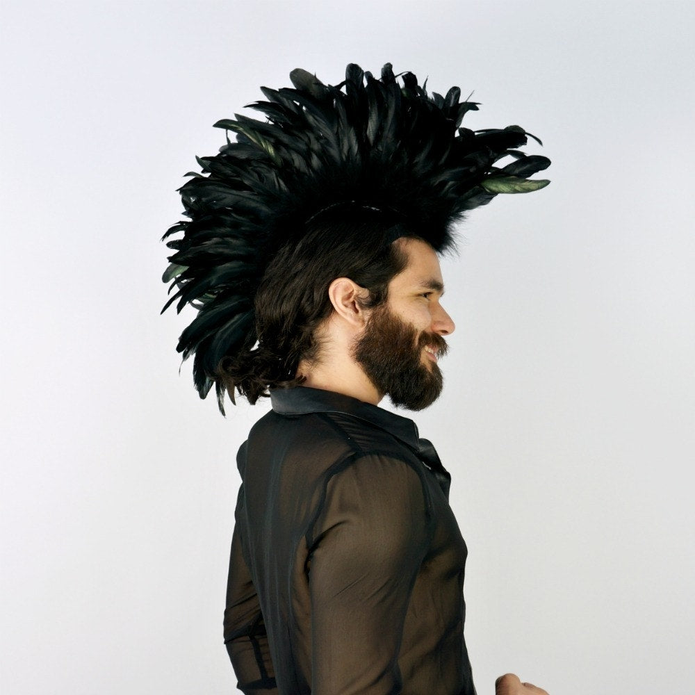 Feather Mohawk - Coque - Black - 8 - 10’’ - Feathers