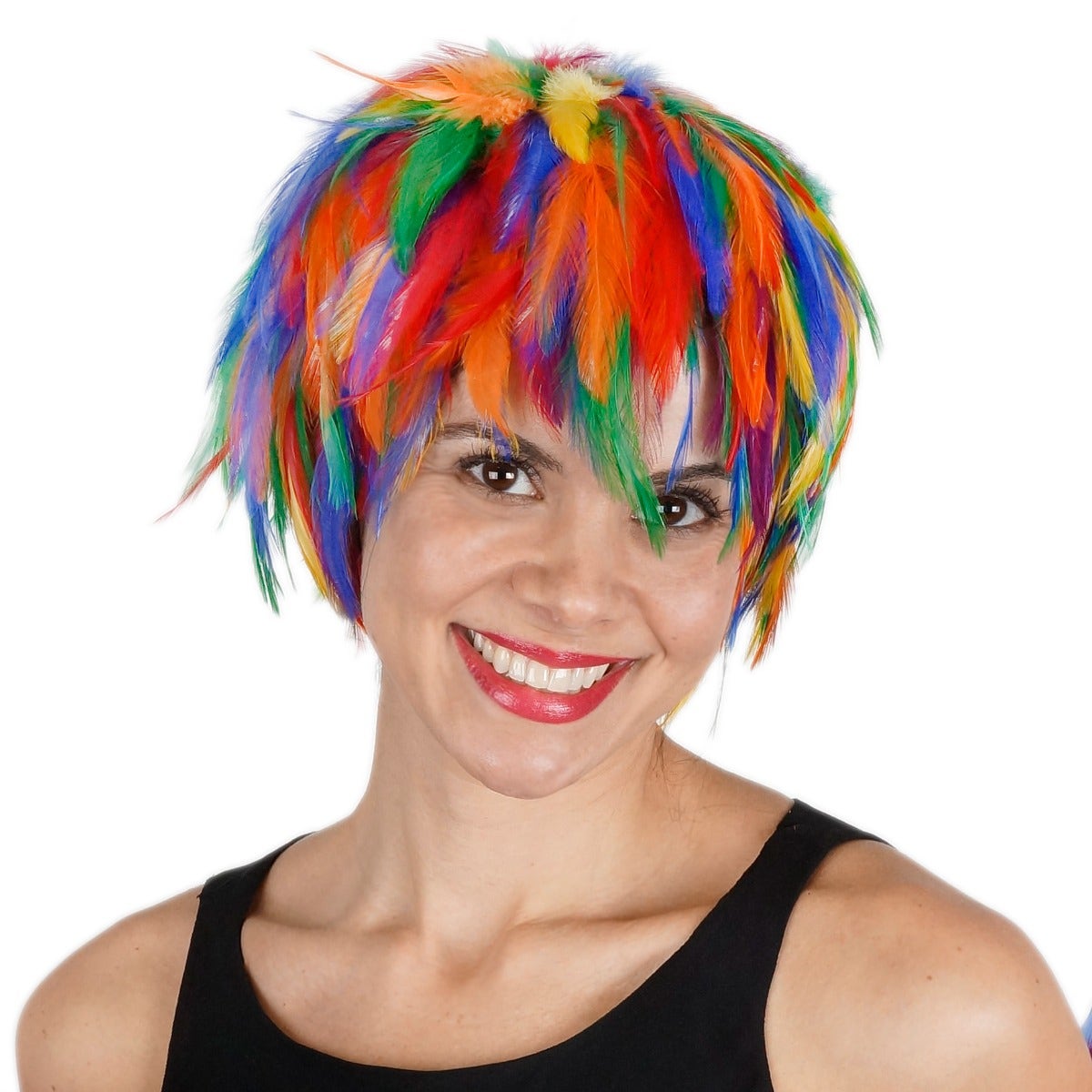 Feather Pride Wig - Rainbow Feather Wig - Feathers