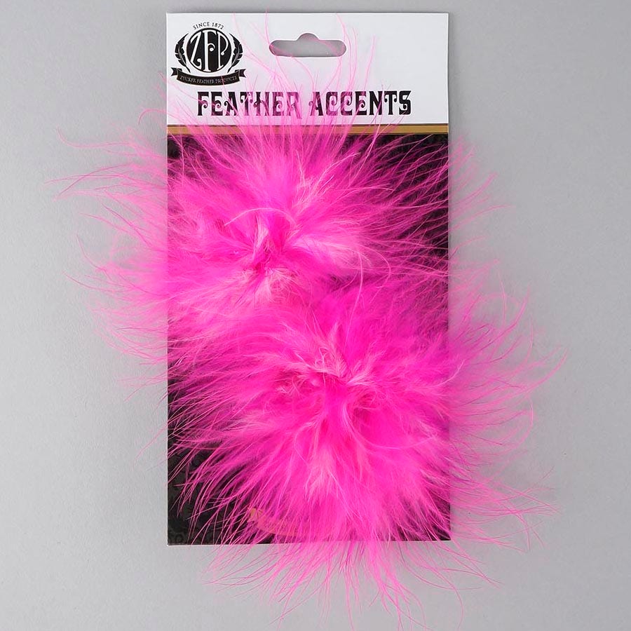 Feather Shoe Clip w/Multi Marabou - Pinks Mix - Feathers