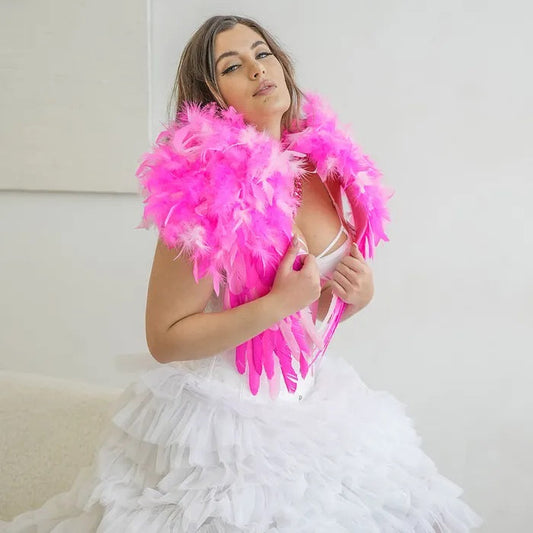 Feather Shrug - Flamingo Pink - Shrug