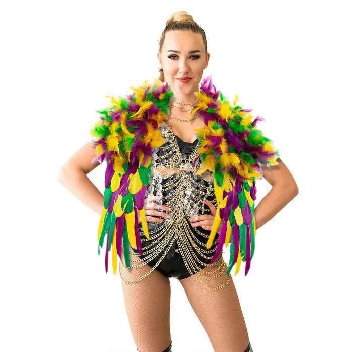 Feather Shrug - Mardi Gras - Shrug