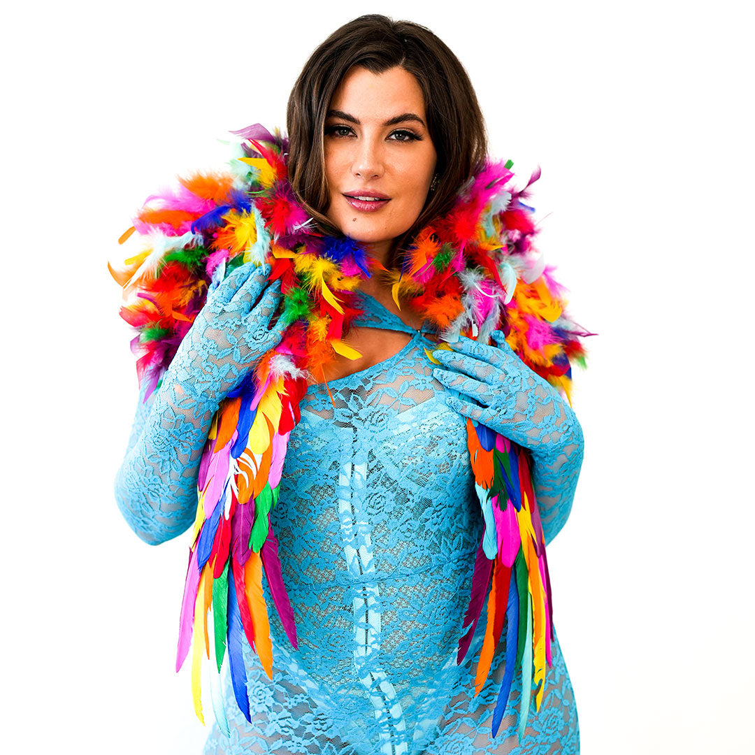 Feather Shrug - Rainbow (RAINBOWBRIGHT) - Shrug