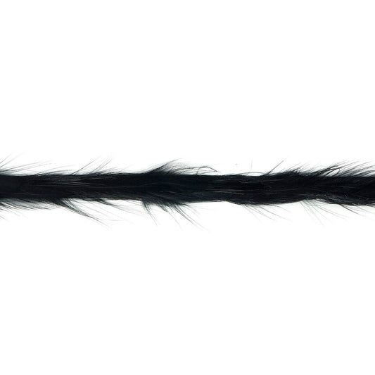 Feather Tape Trim w/Hackle - Black - Feathers