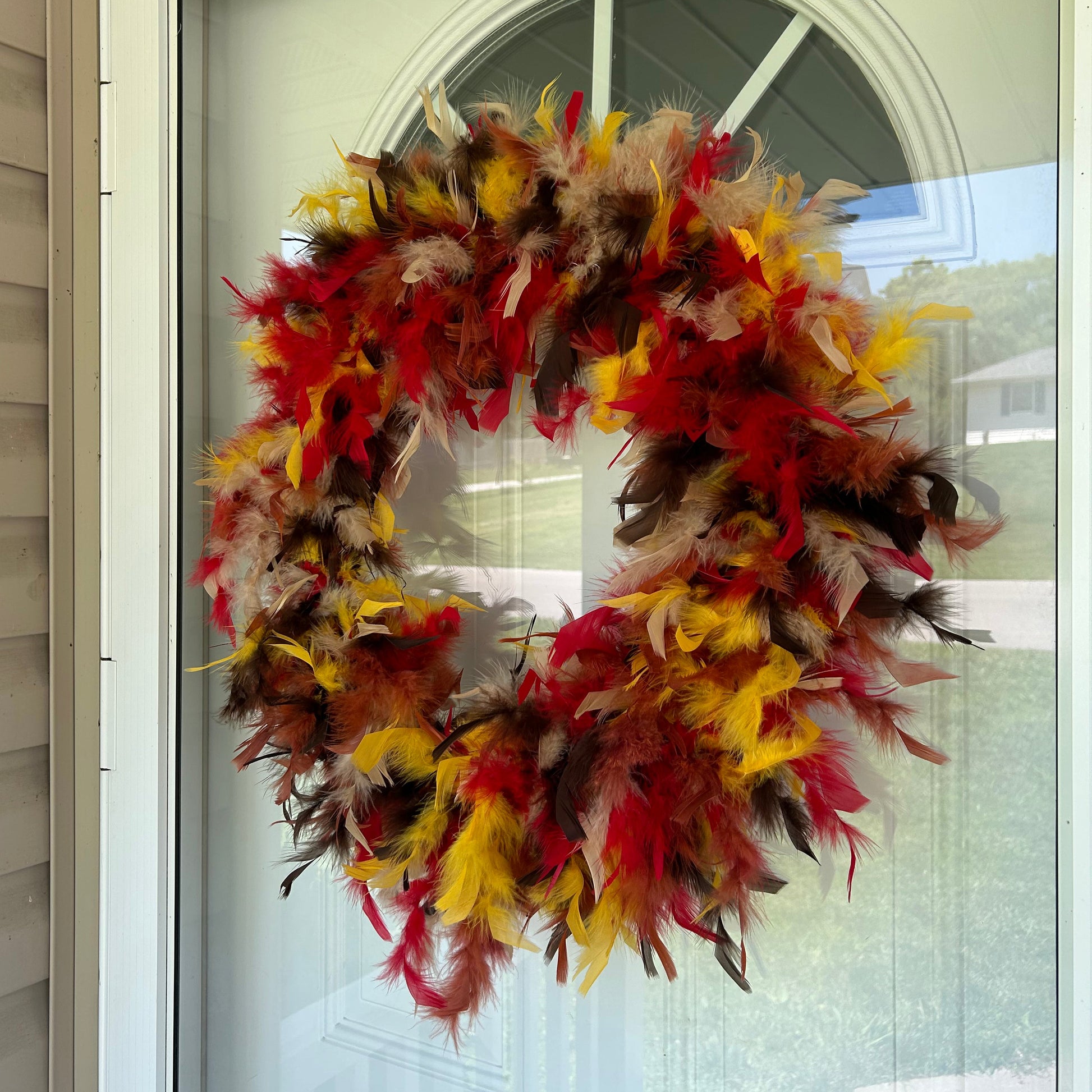 Feather Wreath-Fall Mix - Chandelle Wreath