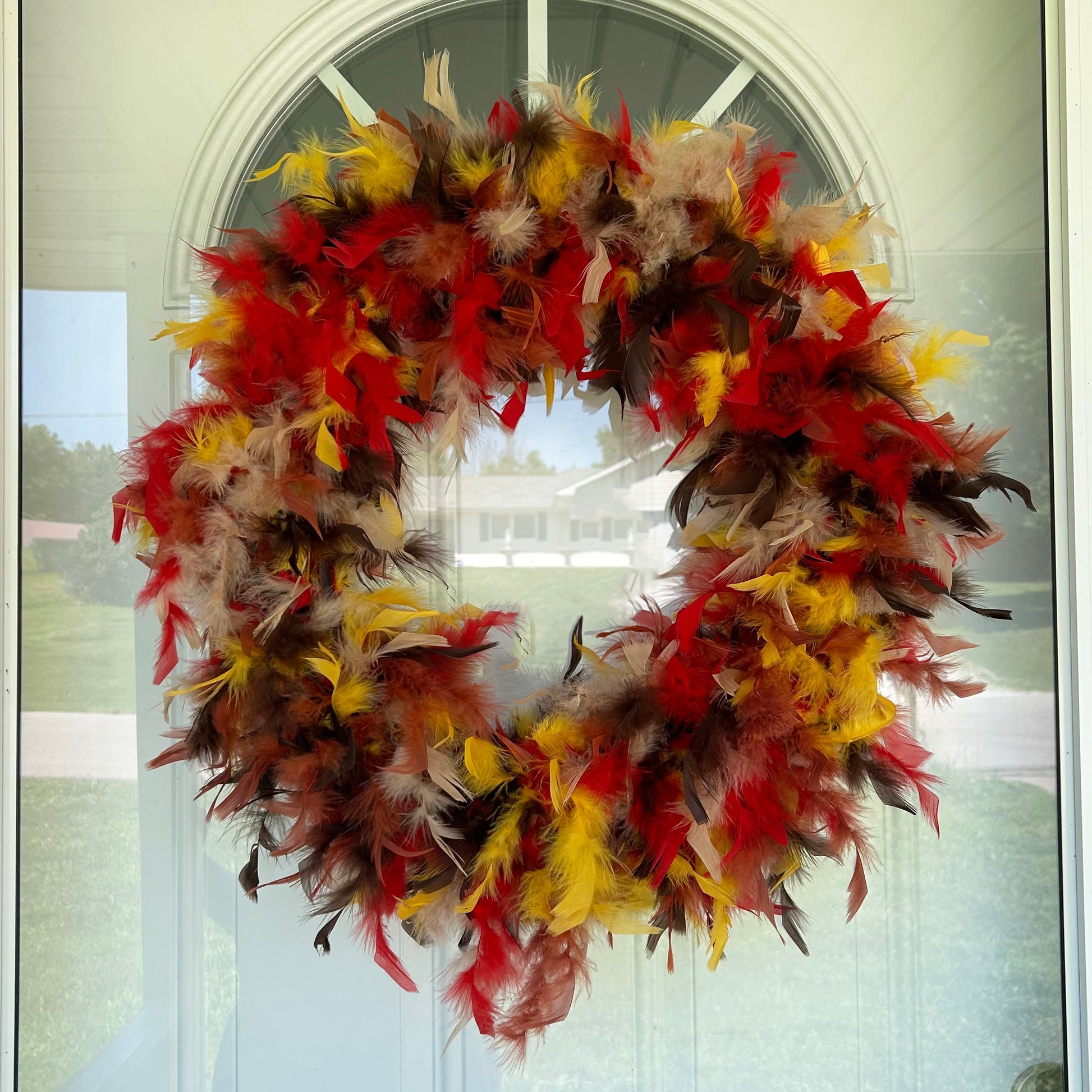 Feather Wreath-Fall Mix - Chandelle Wreath