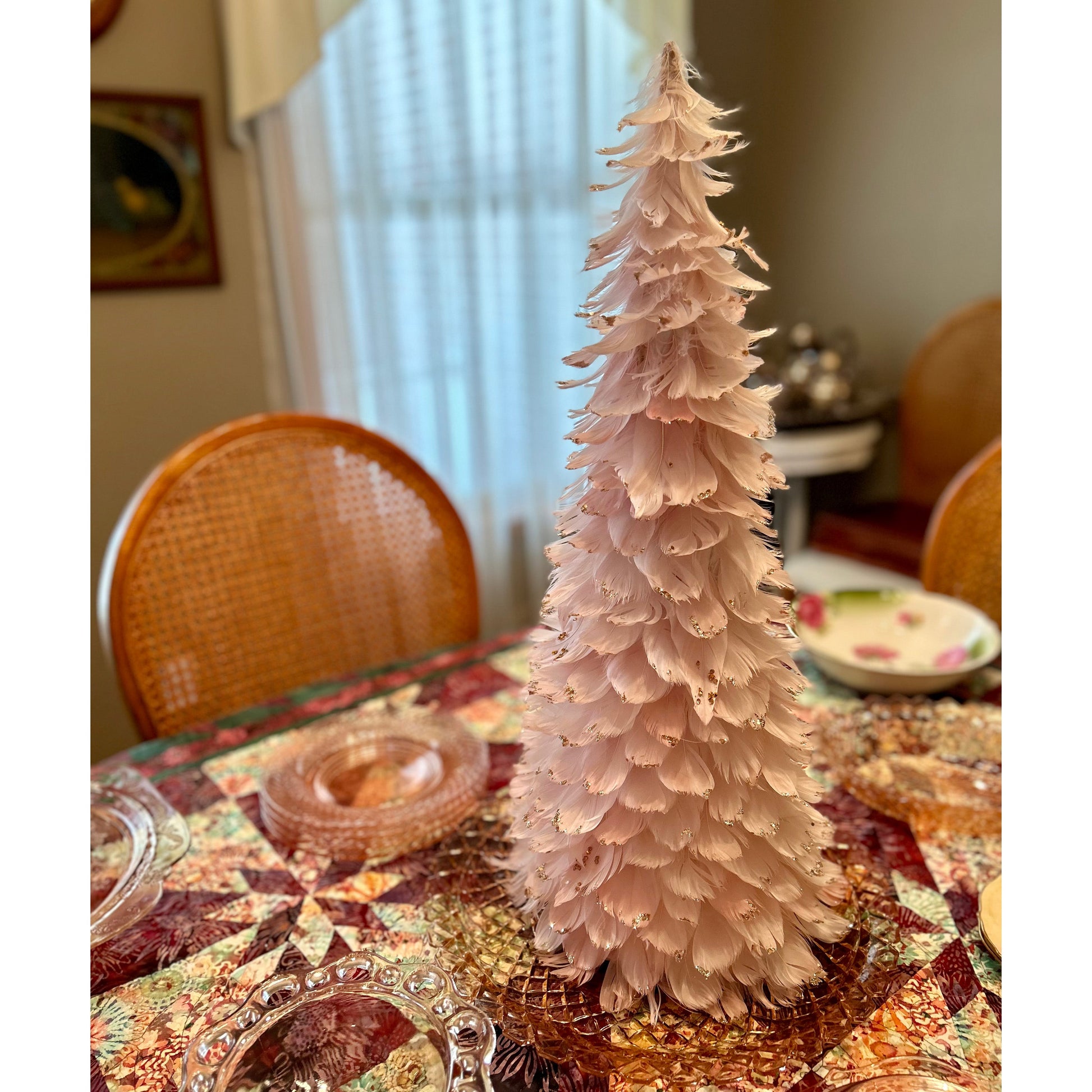 Feathered Pink Christmas Tree - 24’’