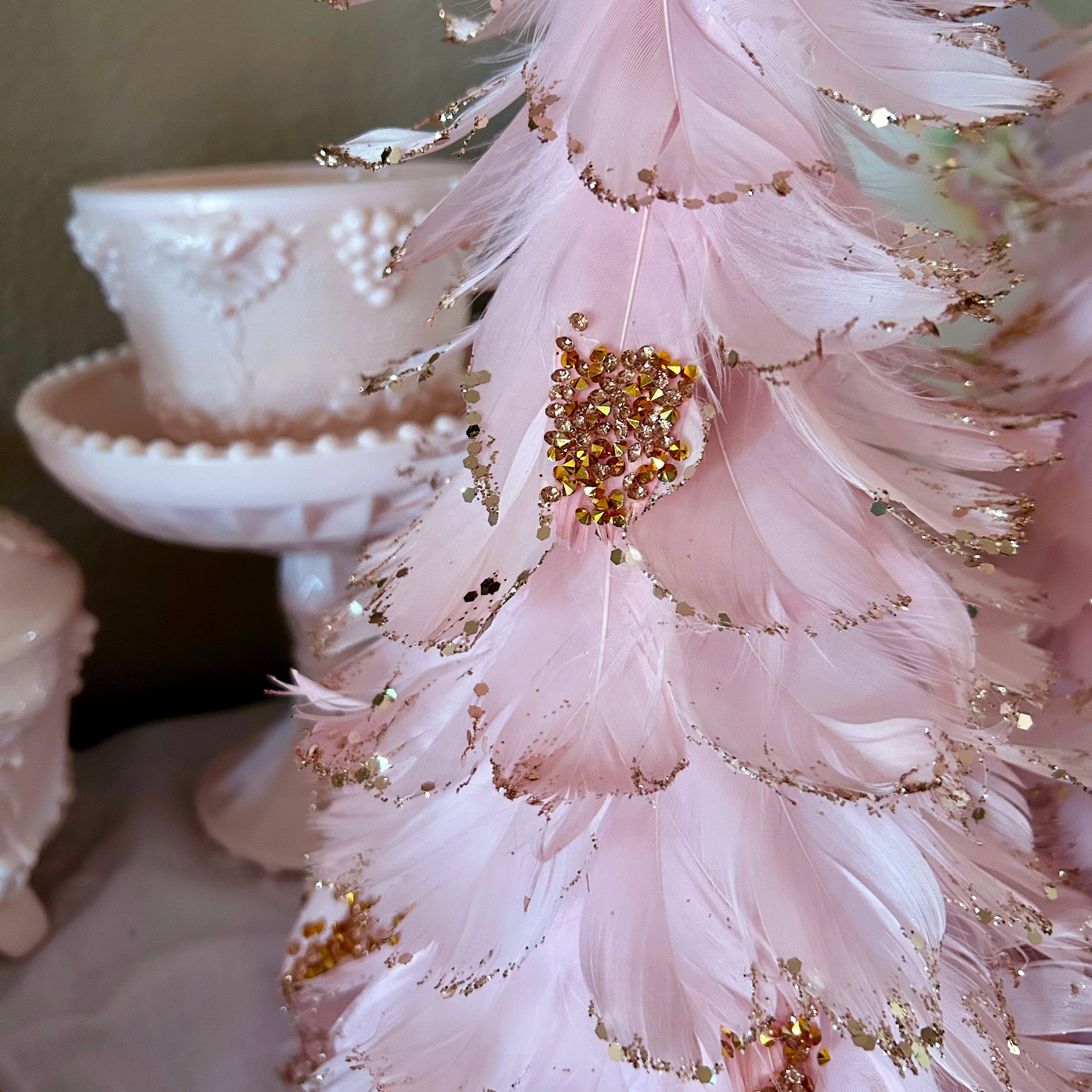 Feathered Pink Christmas Tree