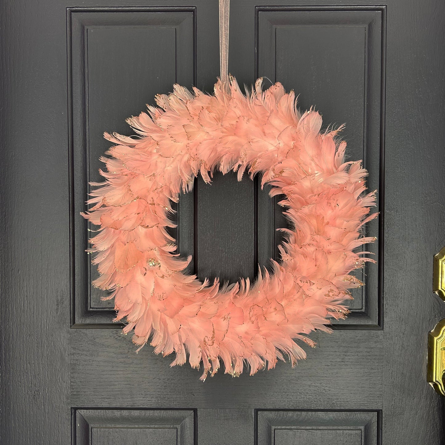 Feathered Pink Christmas Wreath - 18’’