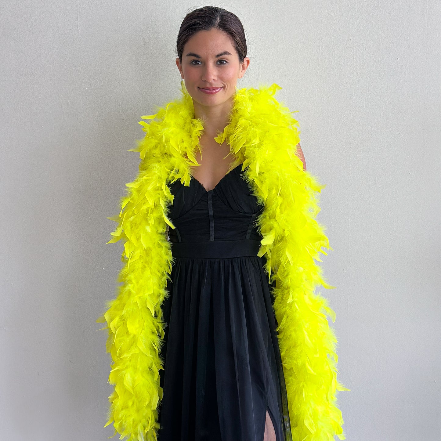 Chandelle Feather Boa - Medium Weight - Fluorescent Yellow
