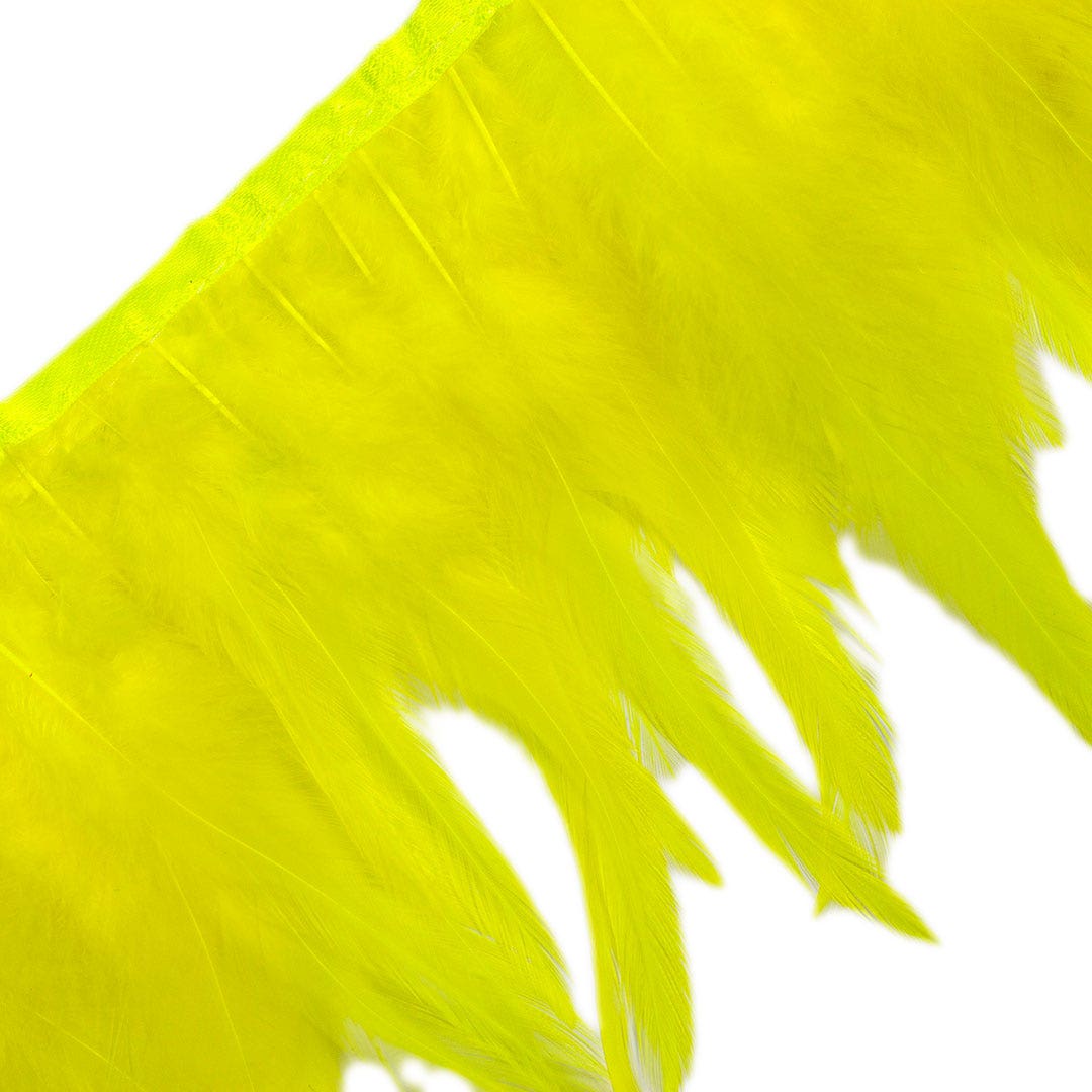 Rooster Saddle Fringe on Bias 6-8" x 1 YD-Fluorescent Yellow