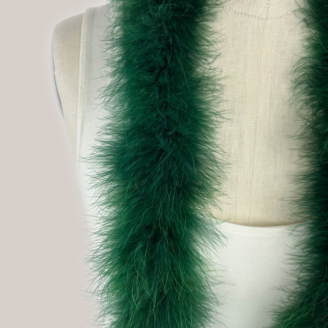 Full Marabou Feather Boa - Forest Green