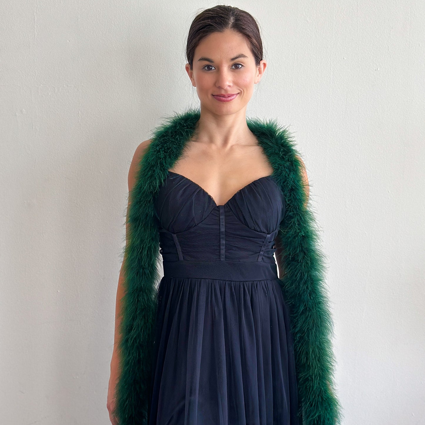 Full Marabou Feather Boa - Forest Green