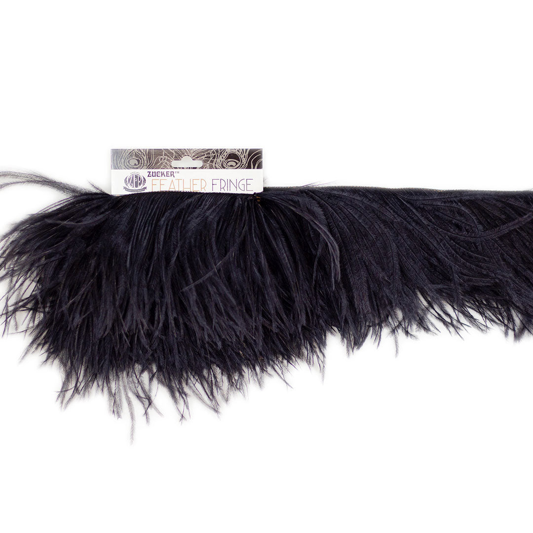 Fringe Trim | Ostrich Feathers 5-5½” | Black | 2 Yard 2 Ply - Fringe Trim