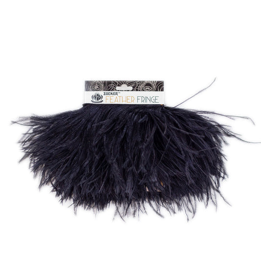 Fringe Trim | Ostrich Feathers 5-5½” | Black | 2 Yard 2 Ply - Fringe Trim