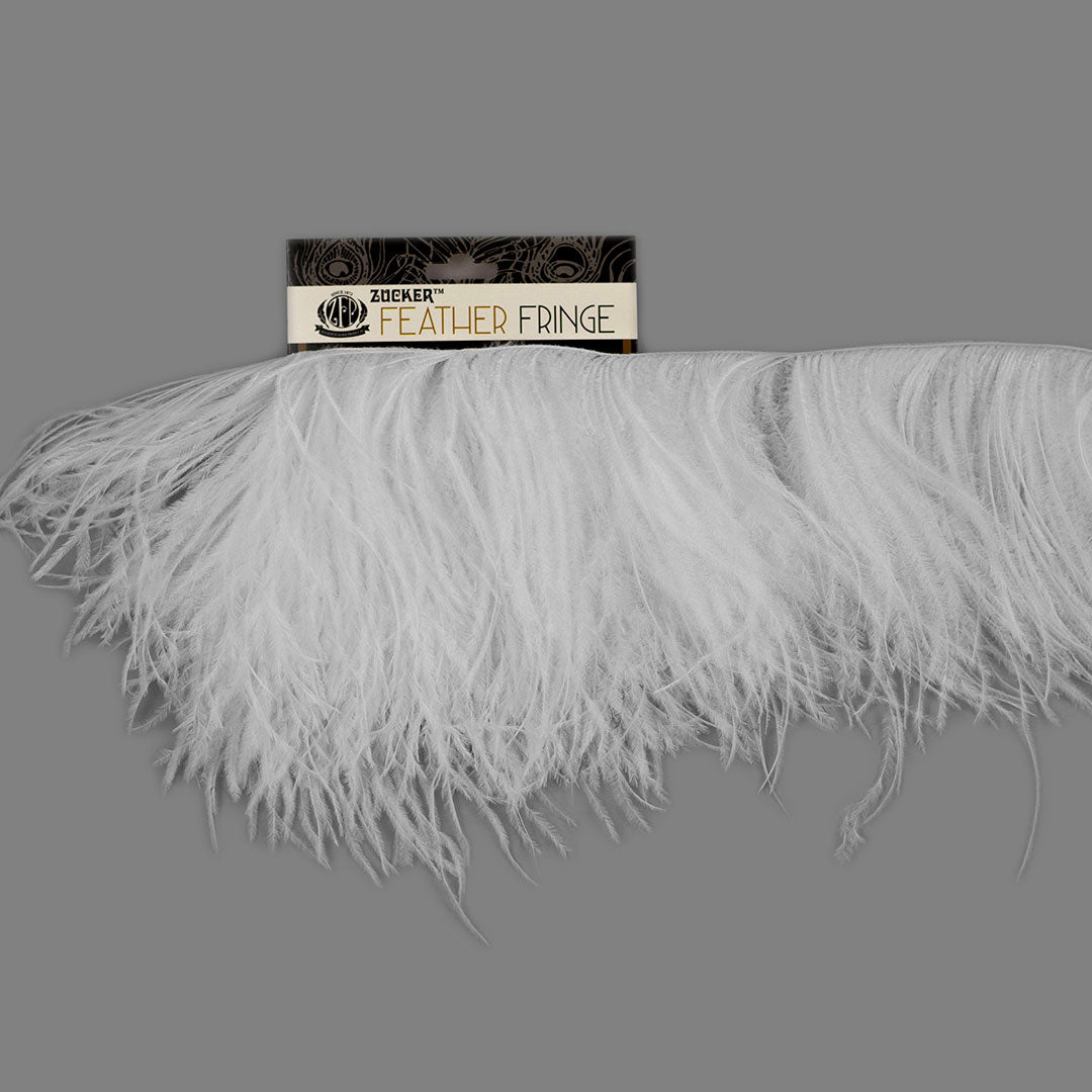 Fringe Trim | Ostrich Feathers 5-5½” | White | 2 Yard 2 Ply - Fringe Trim