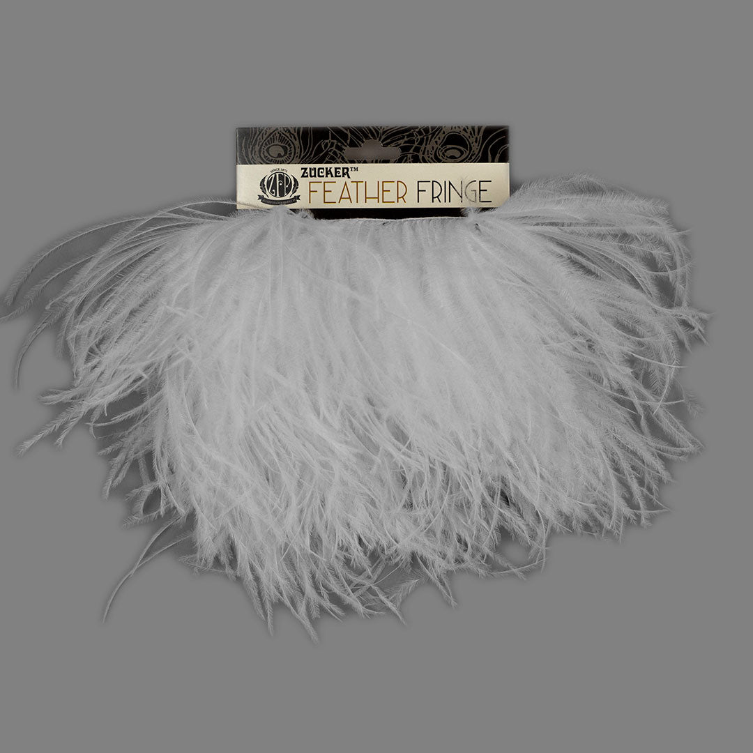 Fringe Trim | Ostrich Feathers 5-5½” | White | 2 Yard 2 Ply - Fringe Trim