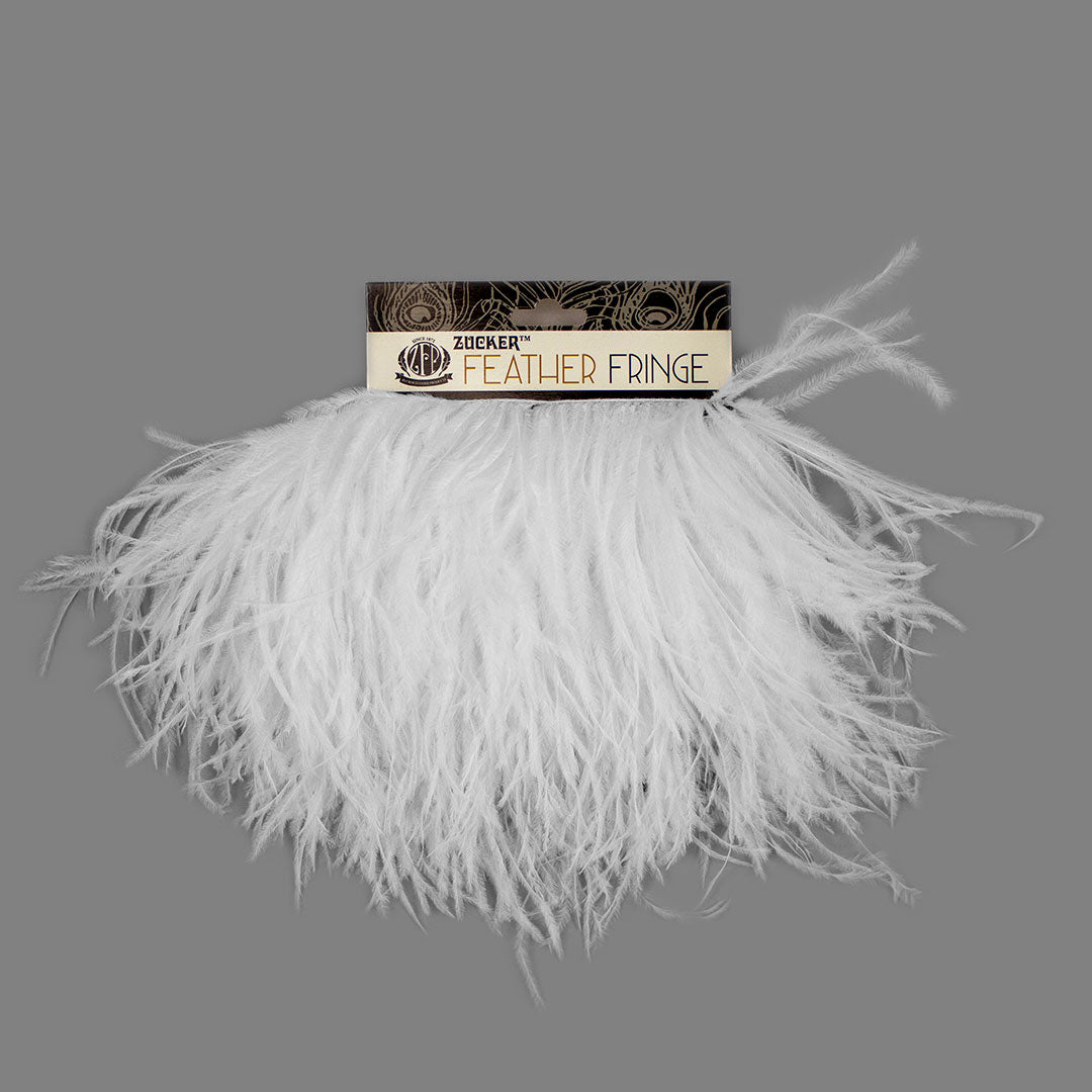 Fringe Trim | Ostrich Feathers 5-5½” | White | 2 Yard 2 Ply - Fringe Trim