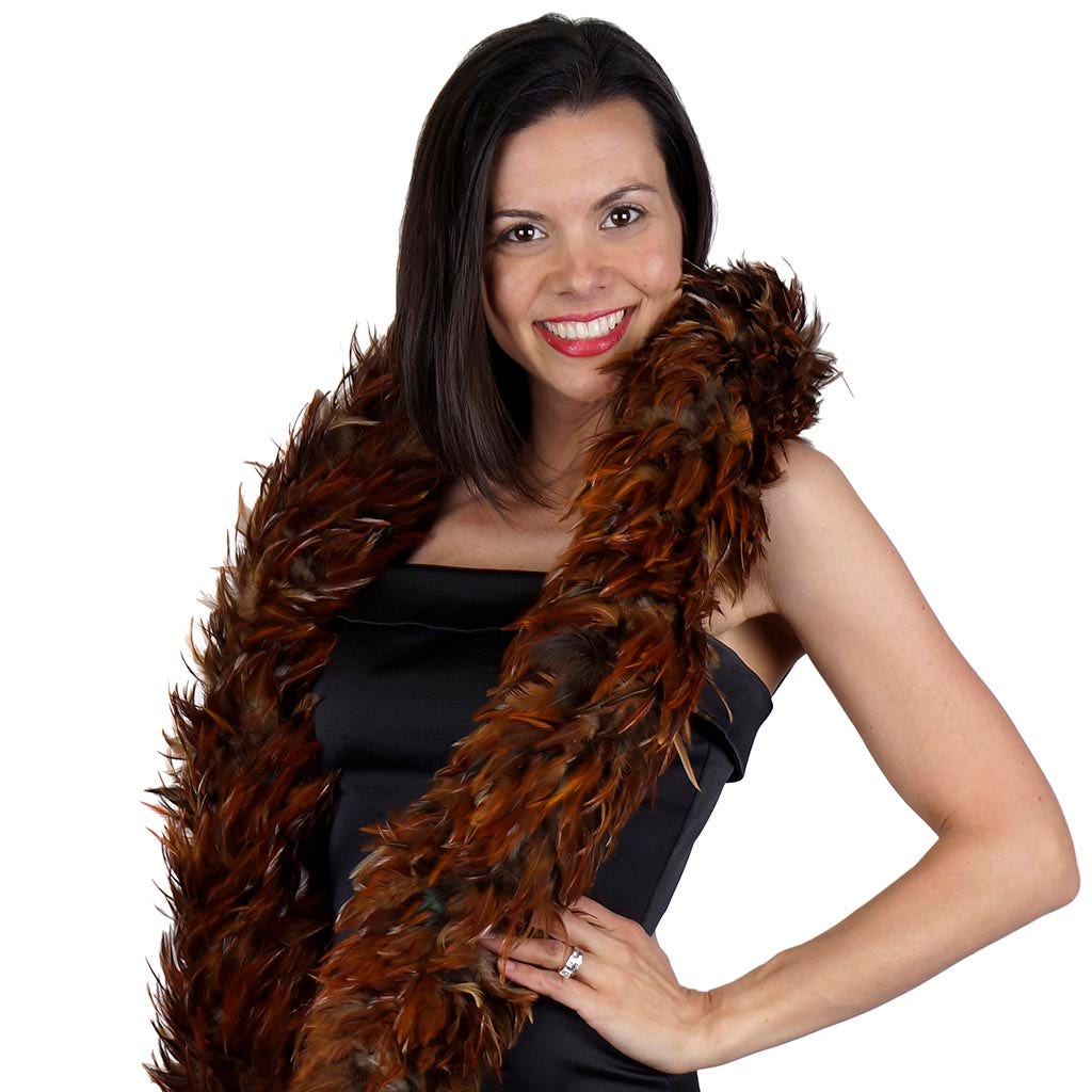 Furnace Rooster Feather Boa - Natural - Rooster Boa