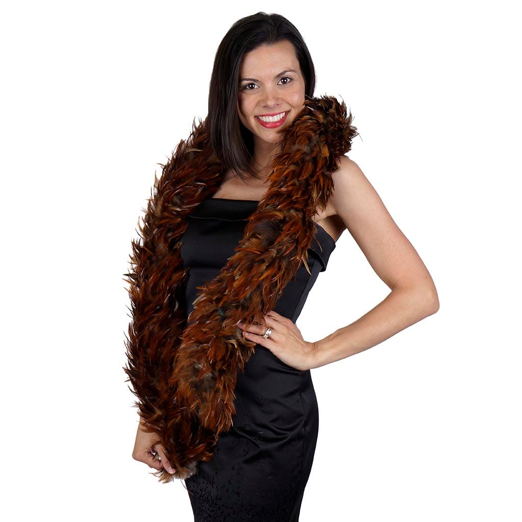 Furnace Rooster Feather Boa - Natural - Rooster Boa