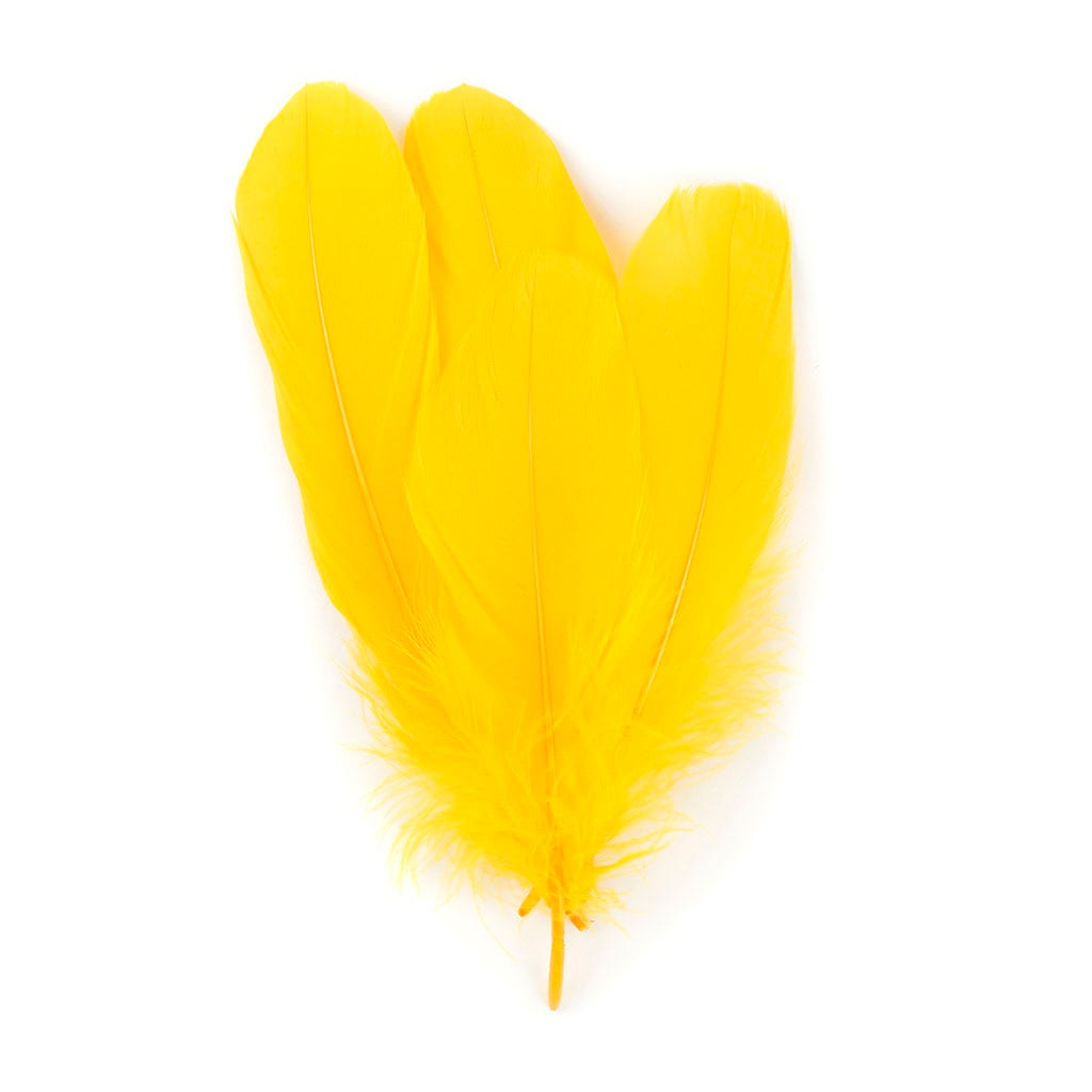 Bulk Bulk Goose Pallet Feathers 6-8 Inch - 1/4 LB - Gold