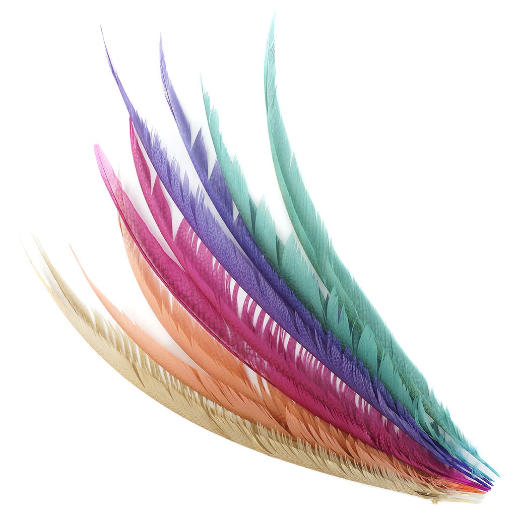 Golden Pheasant Center Tails Dyed Fl Lilac - Feathers