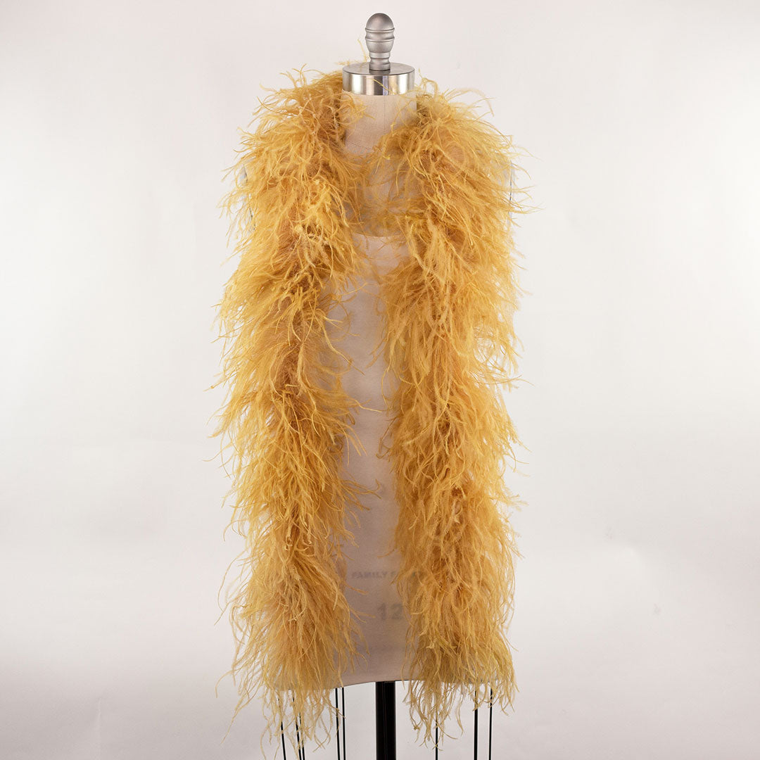 Golden Wheat Beige 3 Ply Ostrich Feather Boa