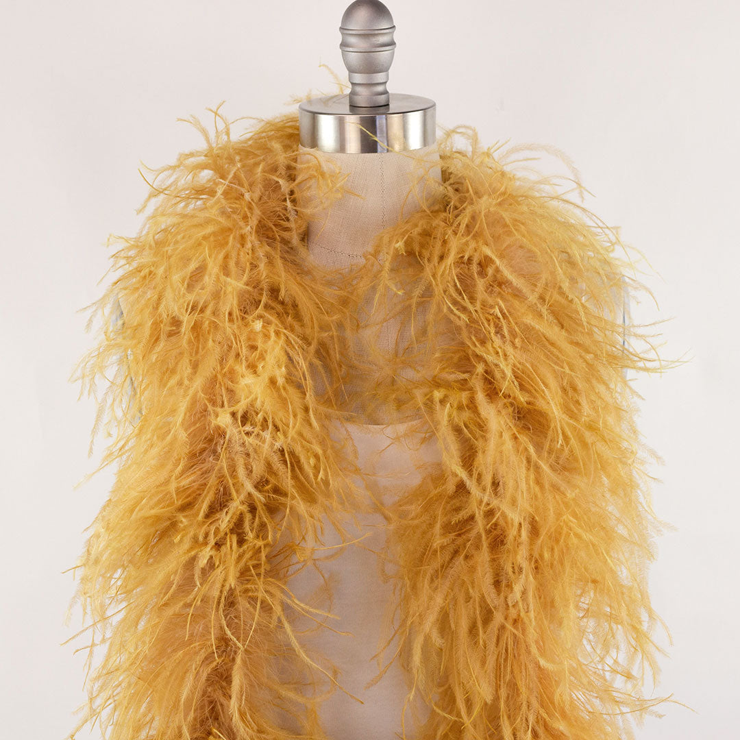 Golden Wheat Beige 3 Ply Ostrich Feather Boa