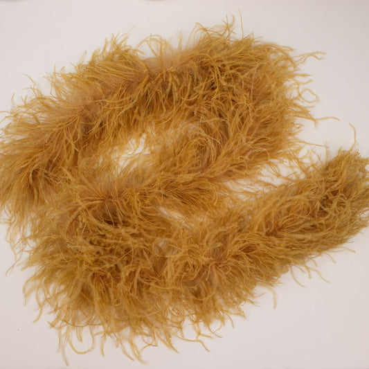 Golden Wheat Beige 3 Ply Ostrich Feather Boa