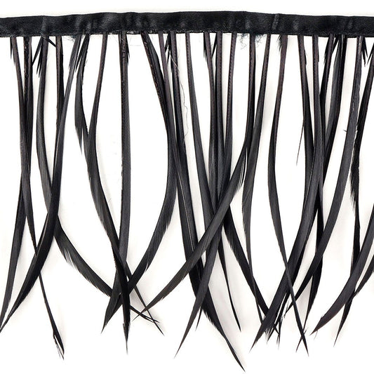 Goose Biot Feather Fringe - Black - Feathers