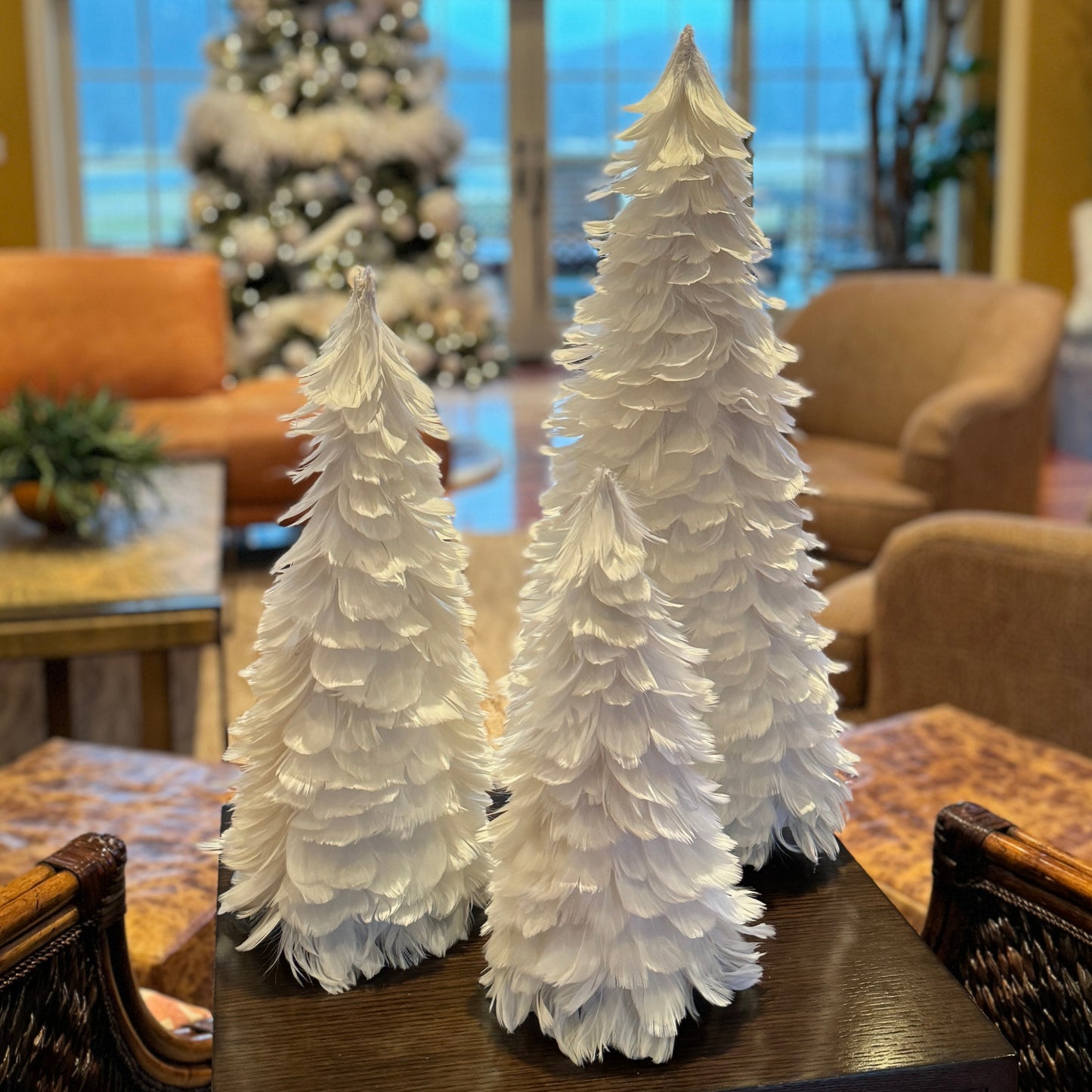 Goose Coquille Feather Tree 12’’ - White - Feathers