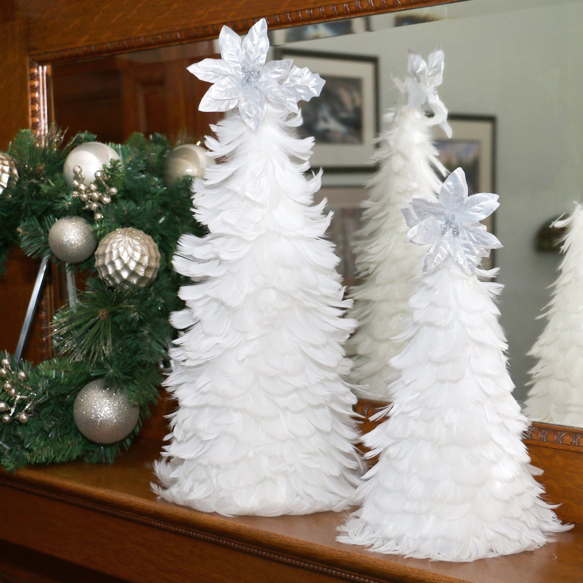 Goose Coquille Feather Tree 12’’ - White - Feathers