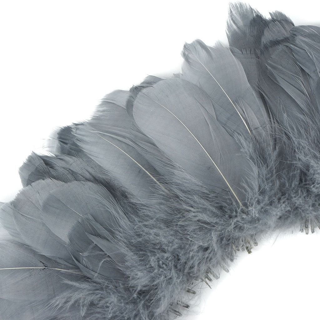 Goose Coquille Feathers Dyed - Silver - Feathers