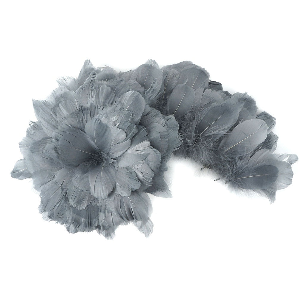 Goose Coquille Feathers Dyed - Silver - Feathers